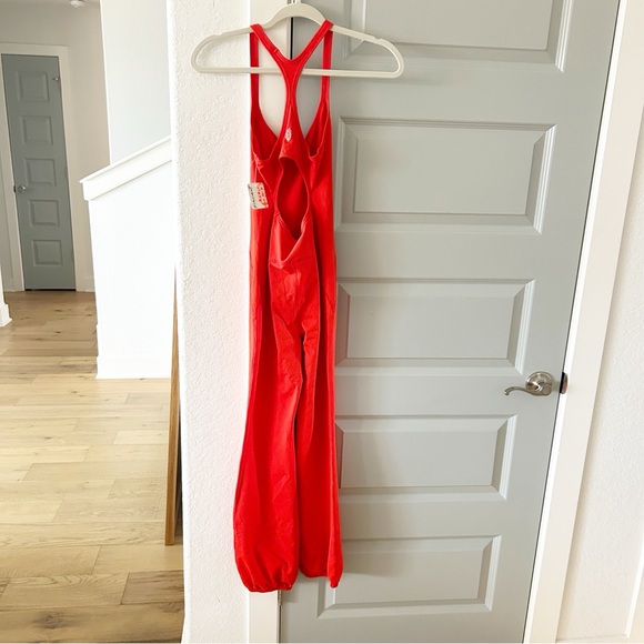 NWT Free People Lets Bounce Onesie One Piece Jumpsuit Flame Orange - Picture 4 of 6
